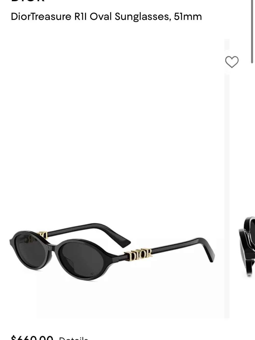 Dior Black Oval Sunglasses with Black Case - Picture 6 of 6